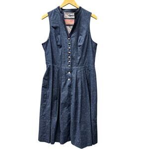 Blue Floral Dirndl Oktoberfest Dress